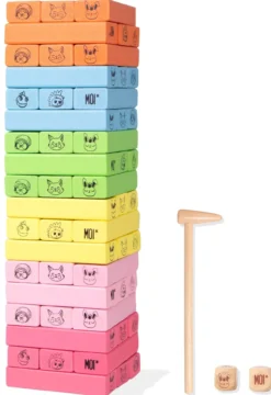 Torre de Madera Color Blocks Juego de Construcción