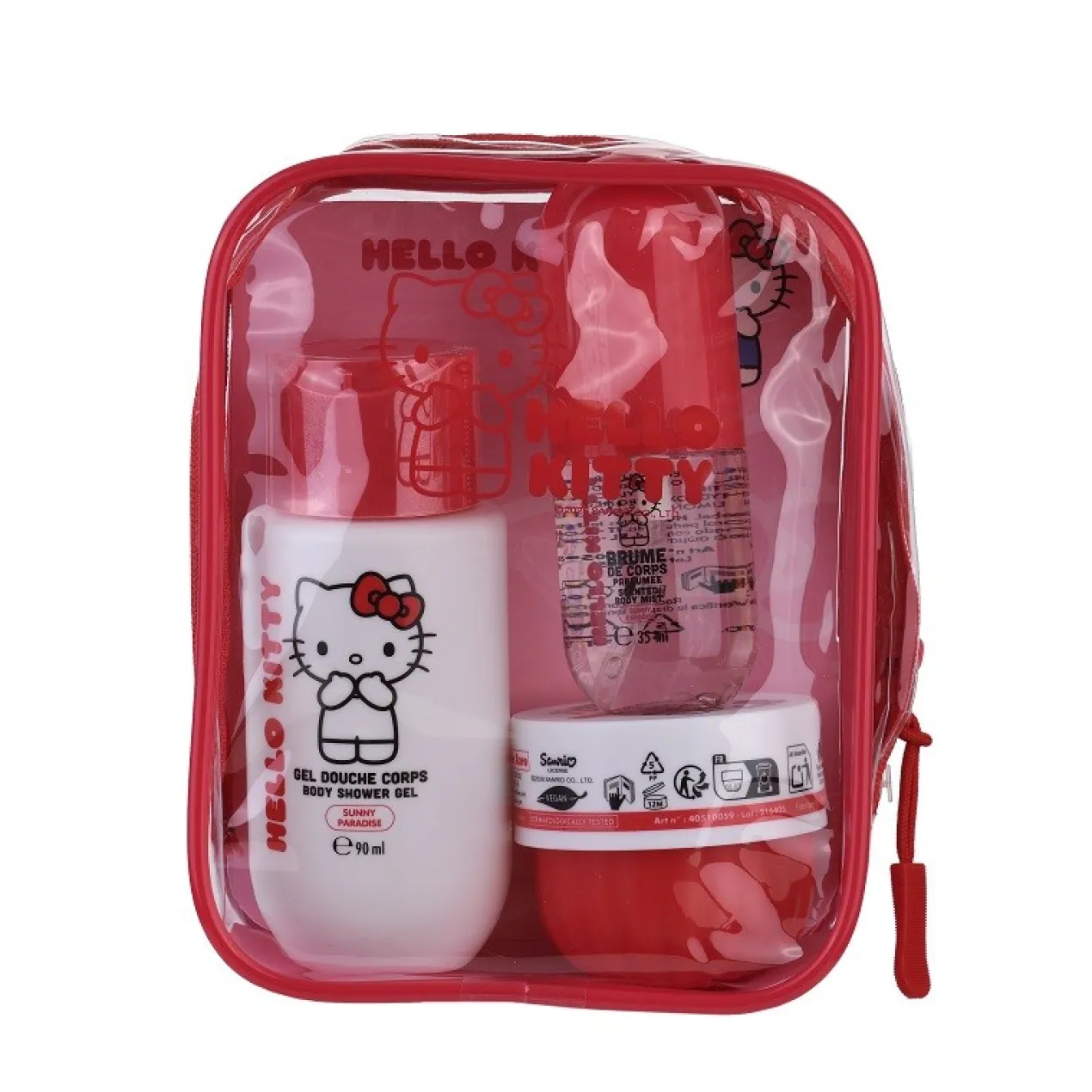 Travel Set Hello Kitty Travel Case Sunny Paradise Crema + Bruma + Gel