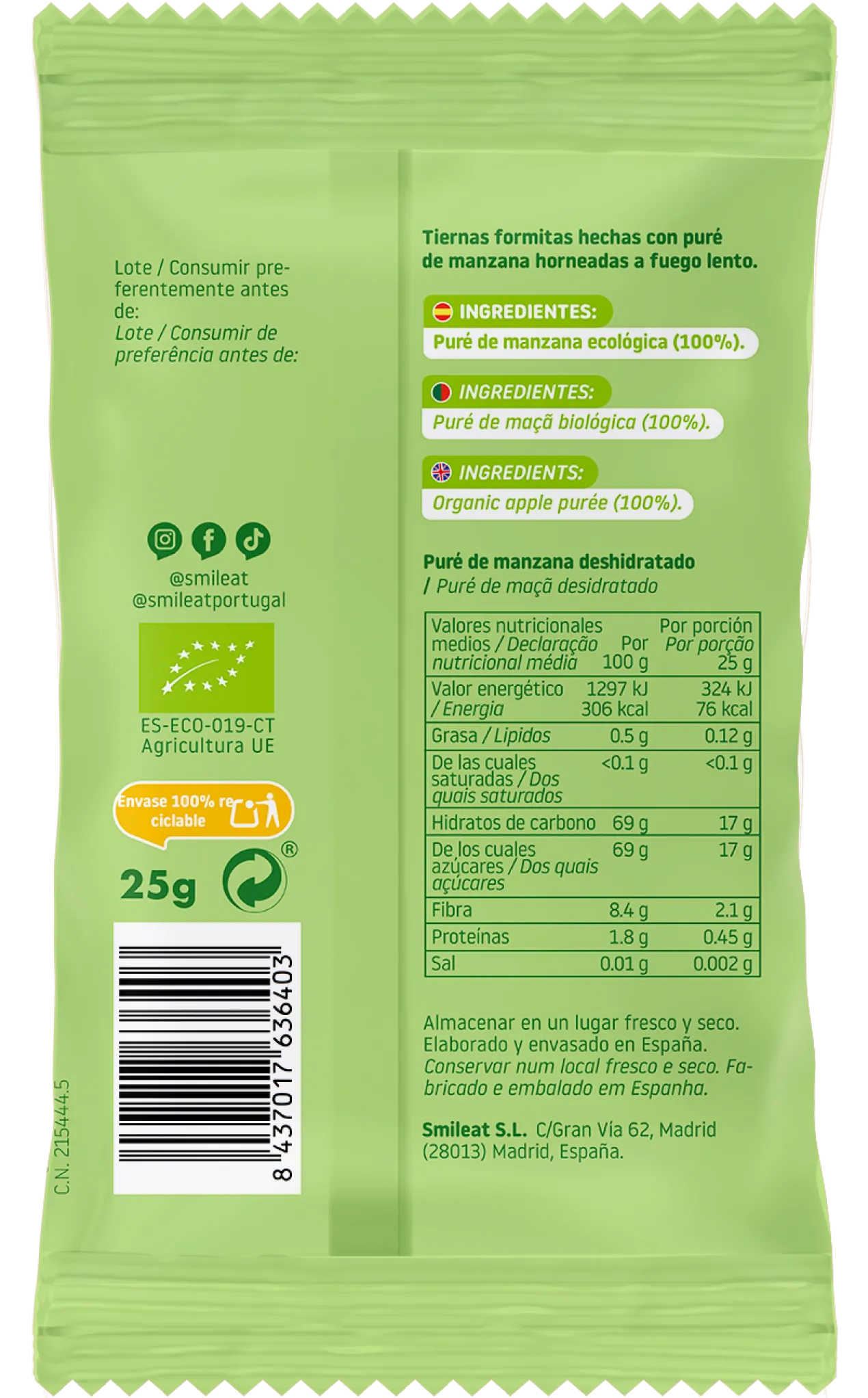 Triboo Snack de Manzana Ecológico