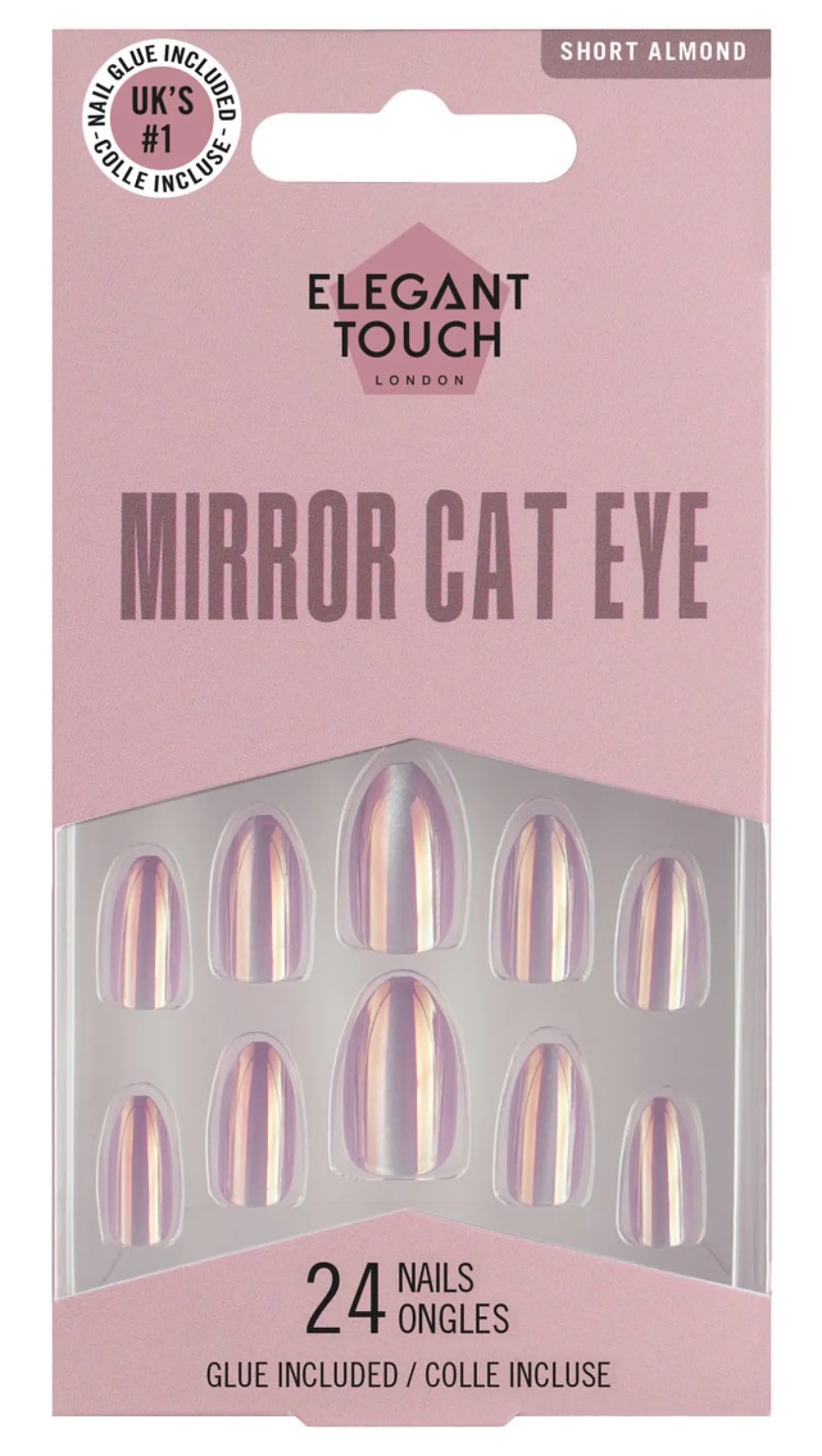 Uñas Postizas Gel Finish Mirror Cat Eye