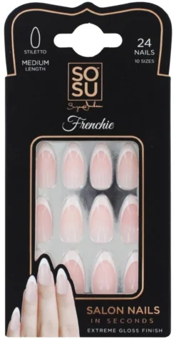Uñas Postizas Stiletto Frenchie