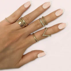 Uñas Postizas Stiletto Frenchie