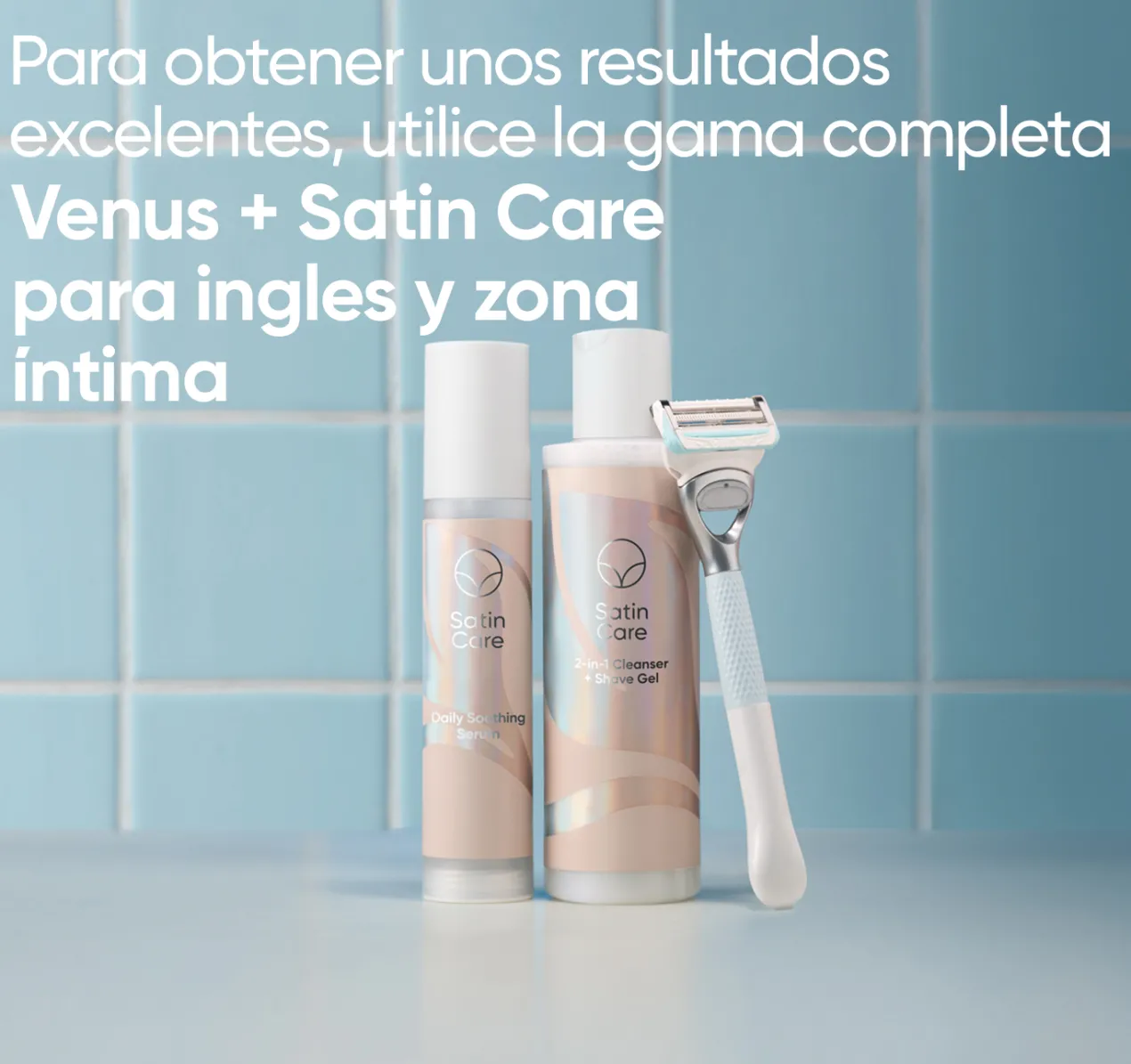 Venus Satin Care 2 en 1 Gel Limpiador + Gel de Depilación
