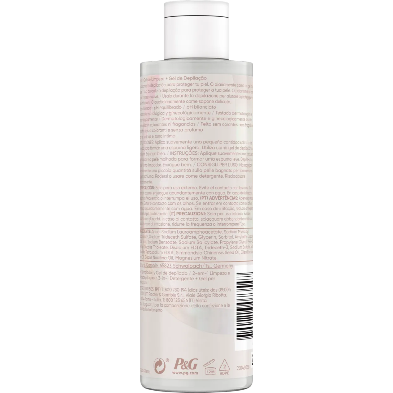 Venus Satin Care 2 en 1 Gel Limpiador + Gel de Depilación