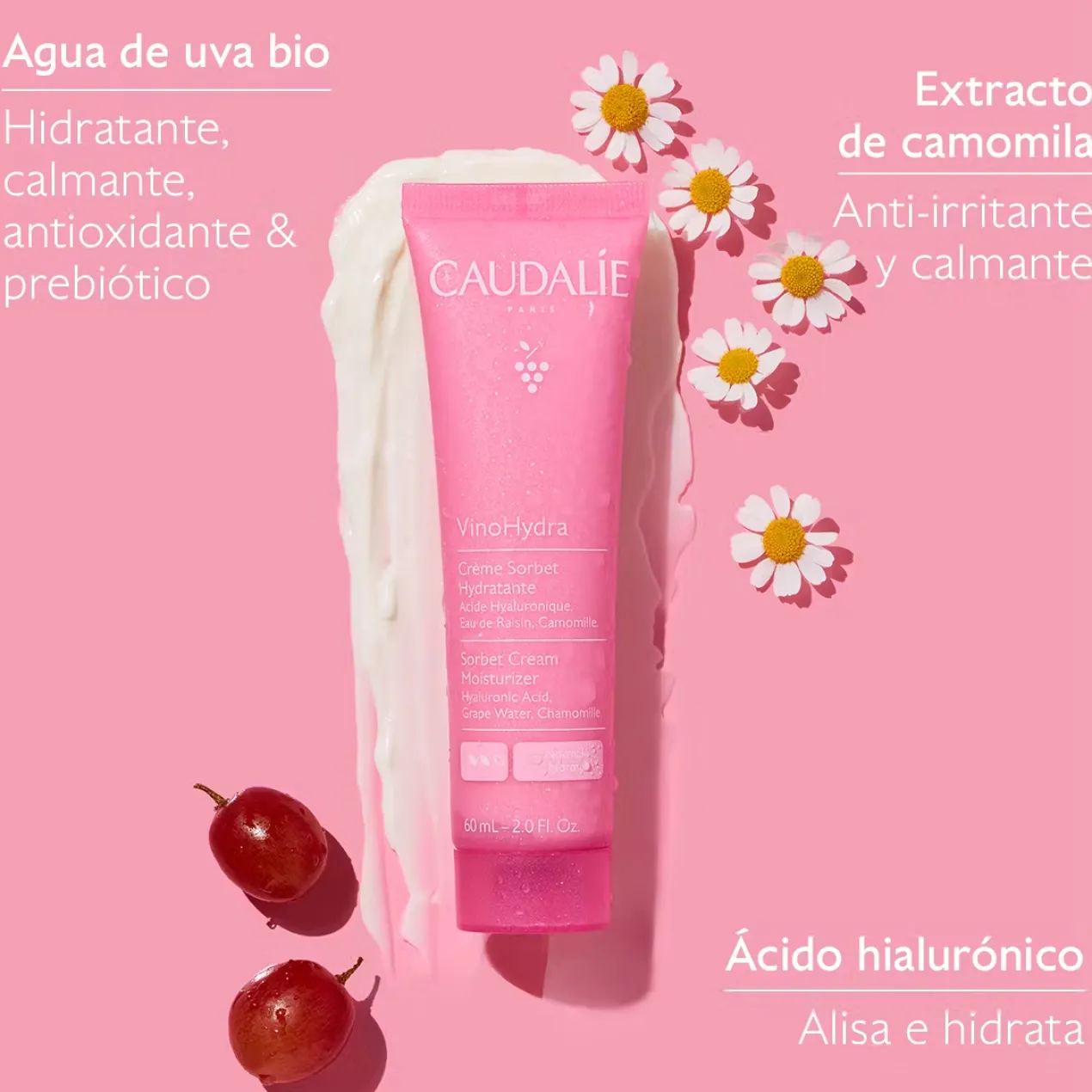 VinoHydra Crema Sorbete Hidratante con Ácido Hialurónico + Camomila