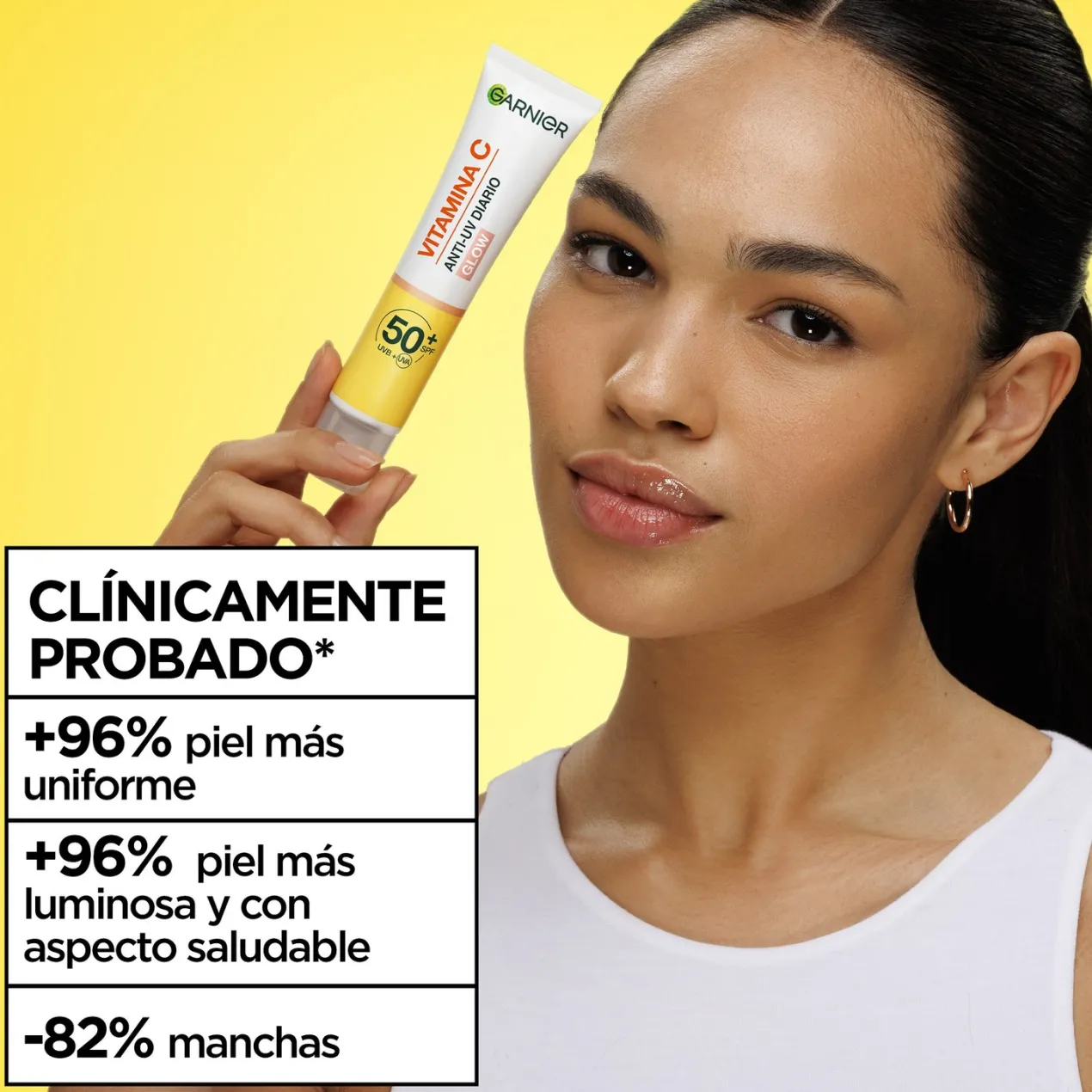 Vitamina C Fluido Antimanchas Anti-UV Diario Efecto Glow FPS50+