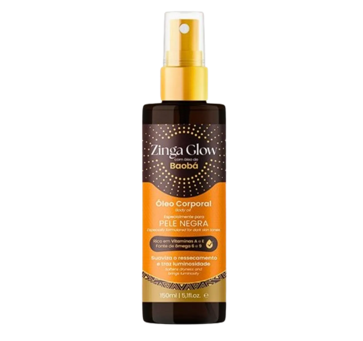 Zinga Glow Aceite Corporal Baobab Piel Negra